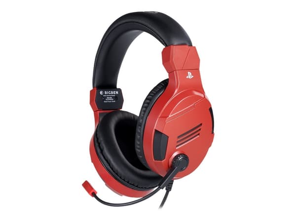 Bigben Interactive PS4OFHEADSETV3R, Kuulokkeet, Pääpanta, Pelaaminen, Punainen, Kaksikanavainen, Nappi