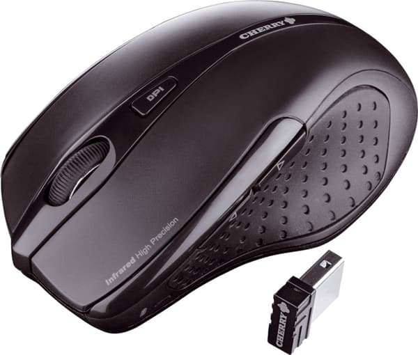 CHERRY MW3000, trådløs optisk mus, 2,4 Ghz, fire knapper og scroll, Sort