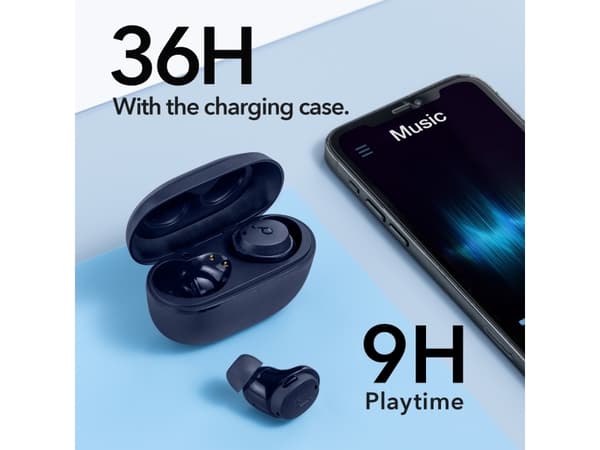 Soundcore Life Dot 3i, Trådløs, 20 - 20000 Hz, Samtaler/musikk, Hodetelefoner, Sort
