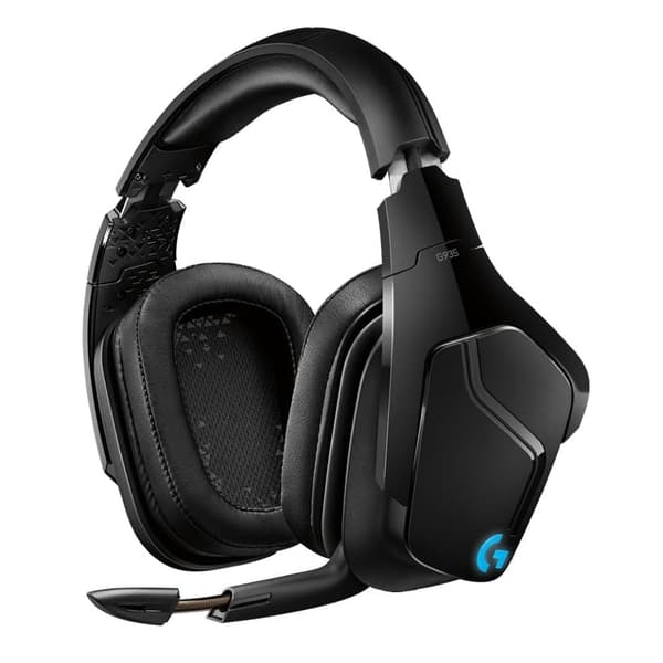 Logitech G935 langattomat RGB-pelikuulokkeet, 7.1-tilaääni, 50 mm:n Pro-G-ajurit, 2,4 GHz:n langaton mikrofoni, mikrofoni mykistystä varten