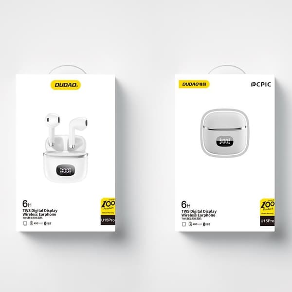 Dudao TWS In-Ear 5.3 Bluetooth Trådlös Hörlurar - Vit