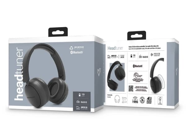 Energy Sistem HeadTuner, Langaton, Puhelut/musiikki, 20 - 20000 Hz, 167 g, Kuulokkeet, Musta