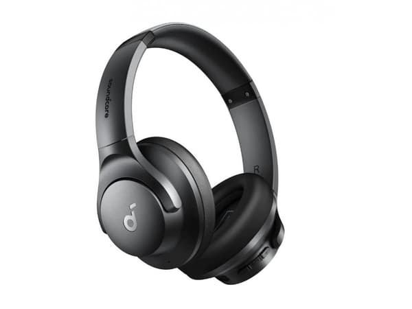 Soundcore Q20i - Hörlurar med mikrofon - fullstorlek - Bluetooth - trådlös, kabelansluten - aktiv brusradering - 3,5 mm kontakt - svart