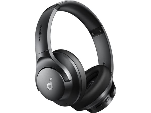 Soundcore Q20i - Hörlurar med mikrofon - fullstorlek - Bluetooth - trådlös, kabelansluten - aktiv brusradering - 3,5 mm kontakt - svart