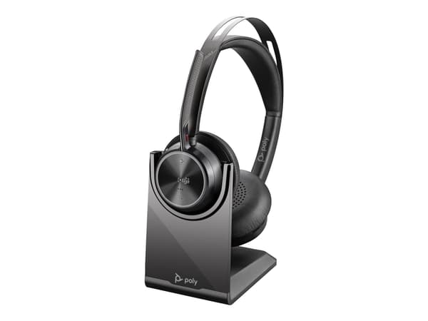 Poly Voyager Focus 2-M - Headset - på örat - Bluetooth - trådlös, kabelansluten - USB-A via Bluetooth-adapter - svart - Certifierad för Microsoft-tea