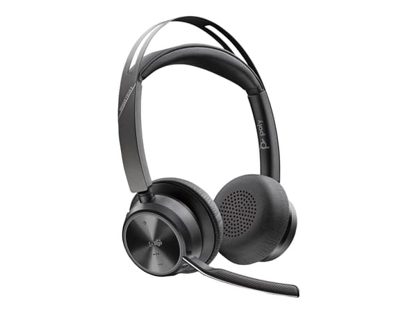 Poly Voyager Focus 2-M - Headset - på örat - Bluetooth - trådlös, kabelansluten - USB-C - svart - Certifierad för Microsoft-teams
