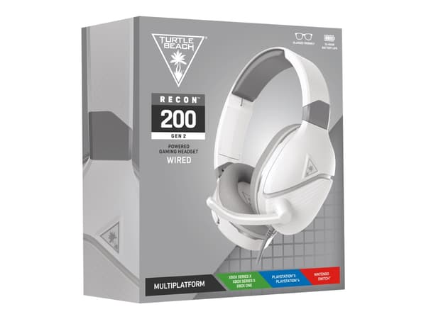 Turtle Beach Recon 200 Gen 2 - Headset - fullstorlek - kabelansluten - 3,5 mm kontakt - vit
