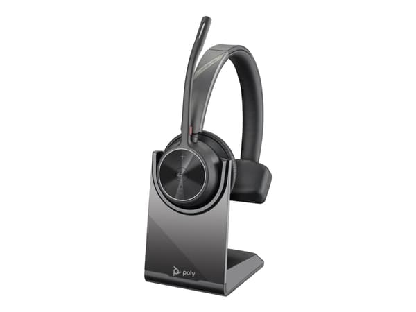 Poly Voyager 4310 - Headset - på örat - Bluetooth - trådlös, kabelansluten - USB-A - svart - Certifierad för Microsoft-teams
