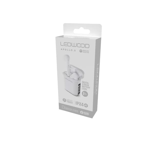 LEDWOOD Hörlur Apollo TWS True Wireless In-Ear Vit Mic