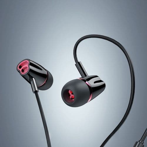 Joyroom Earphone Wired, In-Ear Headphones with Remote and Microphone, 3.5mm Jack, Black EU (JR-EL114-BLK)