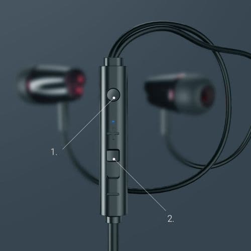 Joyroom Earphone Wired, In-Ear Headphones with Remote and Microphone, 3.5mm Jack, Black EU (JR-EL114-BLK)