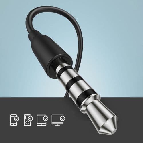 Joyroom Earphone Wired, In-Ear Headphones with Remote and Microphone, 3.5mm Jack, Black EU (JR-EL114-BLK)