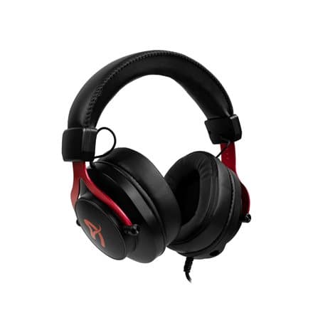 AROZZI herní sluchátka ARIA Black-Red/ náhlavní/ 2x 3,5" jack/ redukce na 1x 3,5" jack/ odnímatelný mikrofon