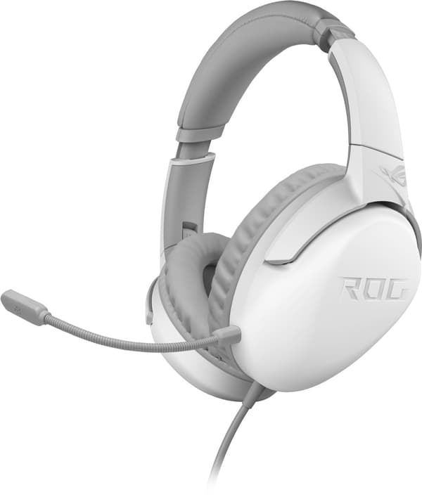 ASUS ROG Strix Go Core Moonlight White Wired Gaming Headset Discord Certified Mic Hi-Res Audio 40mm Drivers Lightweight 3.5mm