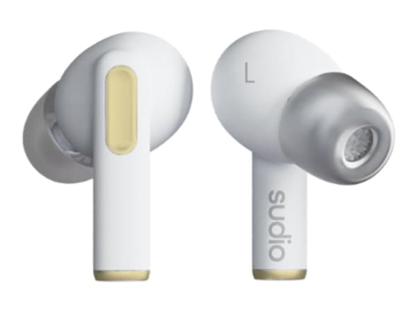 Sudio A1 Pro - True wireless-hörlurar med mikrofon - inuti örat - Bluetooth - aktiv brusradering - ljudisolerande - vit