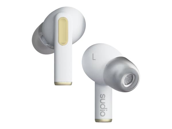Sudio A1 Pro - True wireless-hörlurar med mikrofon - inuti örat - Bluetooth - aktiv brusradering - ljudisolerande - vit