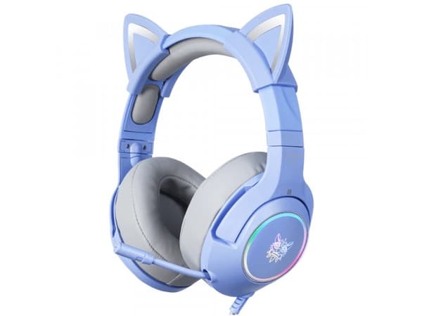 K9 RGB cat ear USB gaming headphones blue (wired)