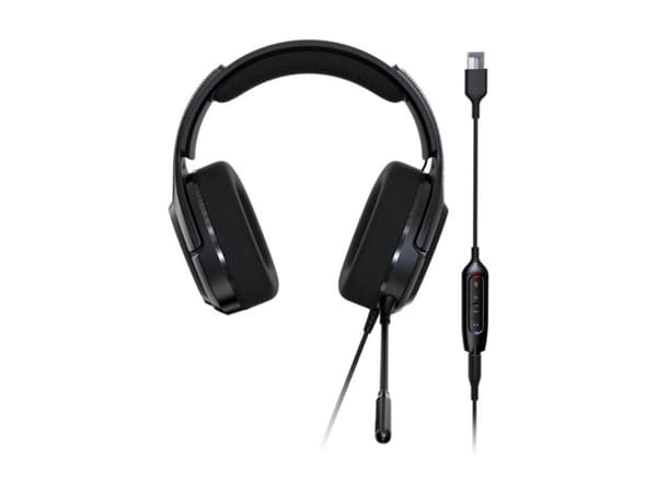 Acer Predator Galea 365 (PHW210) - Headset - 7.1-kanals - fullstorlek - kabelansluten - USB, 3,5 mm kontakt - svart