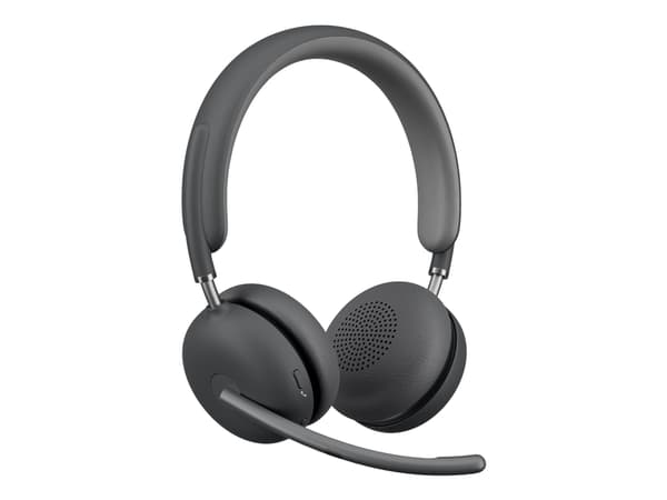 Logitech Zone Wireless 2 UC - Hodesett - on-ear - Bluetooth - trådløs - aktiv støydemping - USB-C via Bluetooth-adapter - grafitt - Optimert for UC