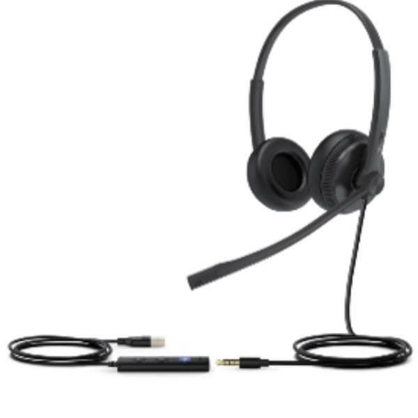 Hovedtelefoner med mikrofon Yealink UH34 SE DUAL TEAMS Sort