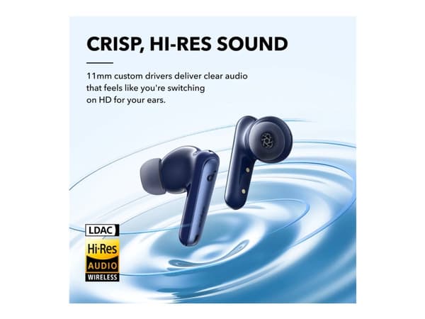 Soundcore Liberty 4 NC - True wireless-hodetelefoner med mikrofon - i øret - Bluetooth - aktiv støydemping - marineblå