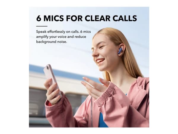 Soundcore Liberty 4 NC - True wireless-hodetelefoner med mikrofon - i øret - Bluetooth - aktiv støydemping - marineblå