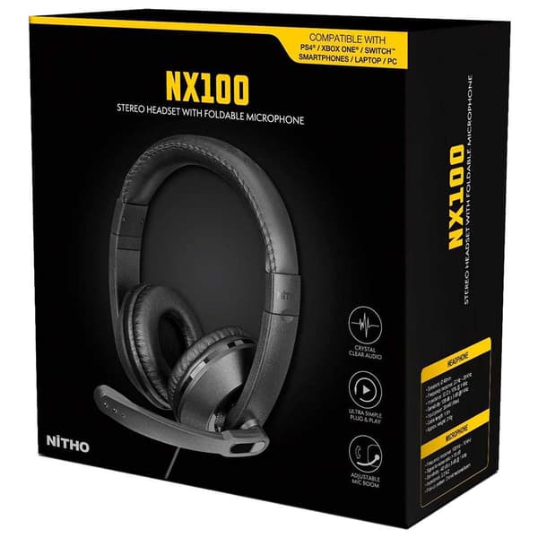 Nitho Spelheadset Nx100 Svart