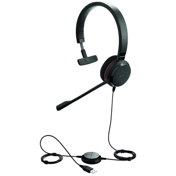 Jabra Hörlurar Evolve 30 Ii Ms Mono Usb Svart