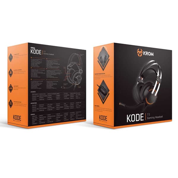 Krom Spelheadset Kode 7.1 Svart