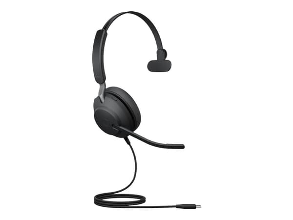 Jabra Evolve2 40 SE UC Mono - Headset - på örat - kabelansluten - USB-C - ljudisolerande - Optimerad för UC