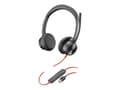 Miniatyrbilde 3 av 5: Poly Blackwire 8225-M - Blackwire 8200 series - hodesett - on-ear - kablet - USB-A - svart - Certified for Microsoft Teams