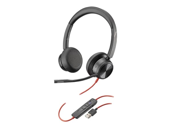 Poly Blackwire 8225-M - Blackwire 8200 series - hodesett - on-ear - kablet - USB-A - svart - Certified for Microsoft Teams