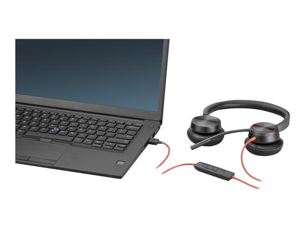 Poly Blackwire 8225-M - Blackwire 8200 series - hodesett - on-ear - kablet - USB-A - svart - Certified for Microsoft Teams