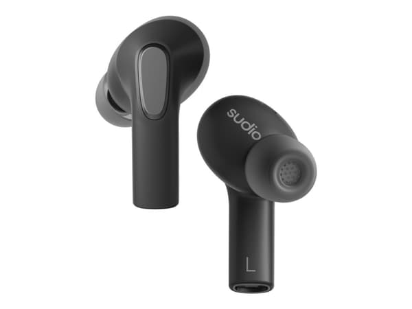 Sudio E3 - True wireless-hörlurar med mikrofon - inuti örat - Bluetooth - aktiv brusradering - ljudisolerande - svart