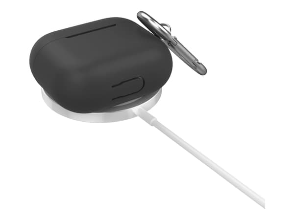 KeyBudz Elevate Keychain - Fodral laddningsfodral för trådlösa öronsnäckor - elastomer - svart - för Apple AirPods Pro (2a generation)