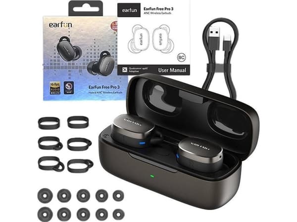 EarFun-hodetelefoner TWS-hodetelefoner EarFun Free Pro 3, ANC (sort)