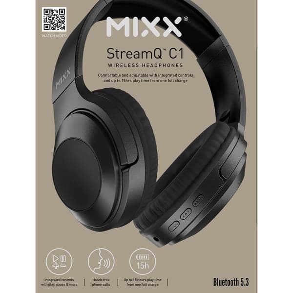 MIXX Høretelefoner Over-Ear Trådløs C1 Sort