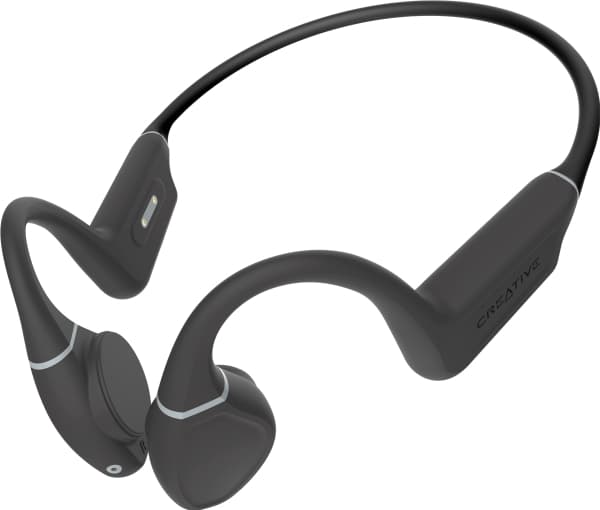 Creative Outlier Free mini - Kuulokkeet mikrofonilla - avoin korva - kaulan taakse kiinnitettävä - Bluetooth - langaton - musta