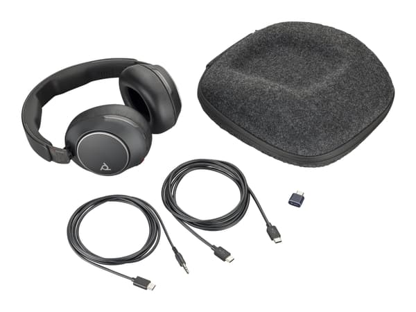 Poly Voyager Surround 80 UC - Voyager Surround 80 series - headset - fullstorlek - Bluetooth - trådlös - aktiv brusradering - USB-C via Bluetooth-ada