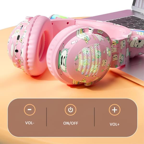Cat Ears Bluetooth Headset mikrofoni Langattomat kuulokkeet - vaaleanpunainen