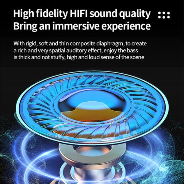 Cool Mecha Style In-Ear Bluetooth Headset Trådlösa hörlurar - Svart