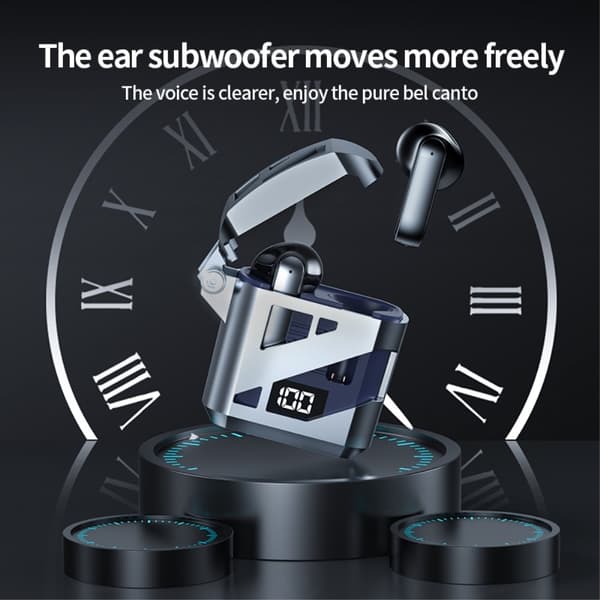 Cool Mecha Style In-Ear Bluetooth Headset Trådløse Hodetelefoner - Grønn