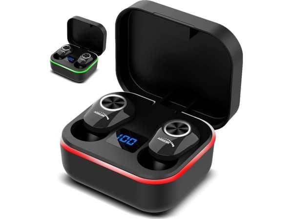 Audiocore AC580 in-ear headphones with microphone TWS BT 5.1 30mAh, 300mAh charging base, black