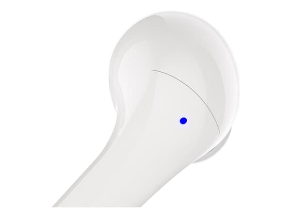 Belkin SoundForm Motion - True wireless-hodetelefoner med mikrofon - i øret - Bluetooth - aktiv støydemping - lydisolerende - hvit