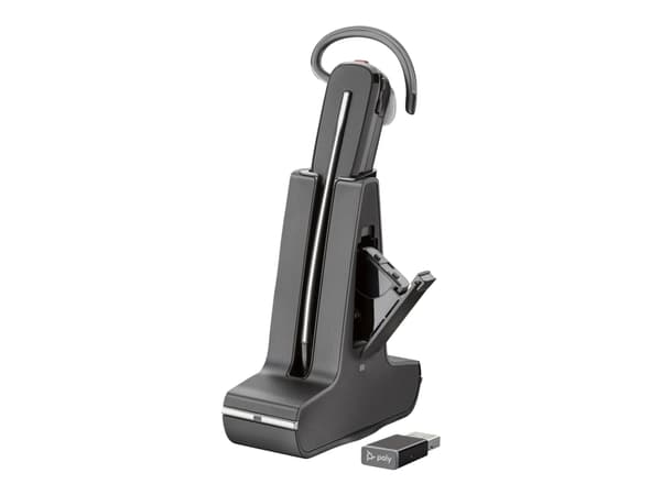 Poly Savi 8245 - Savi 8200 series - headset - inuti örat - konvertibel - DECT / Bluetooth - trådlös - USB-A via DECT-adapter - svart - Zoomcertifiera