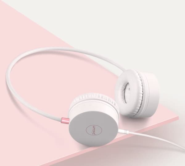 PICUN C20 WIRED HEADPHONES WHITE/PINK
