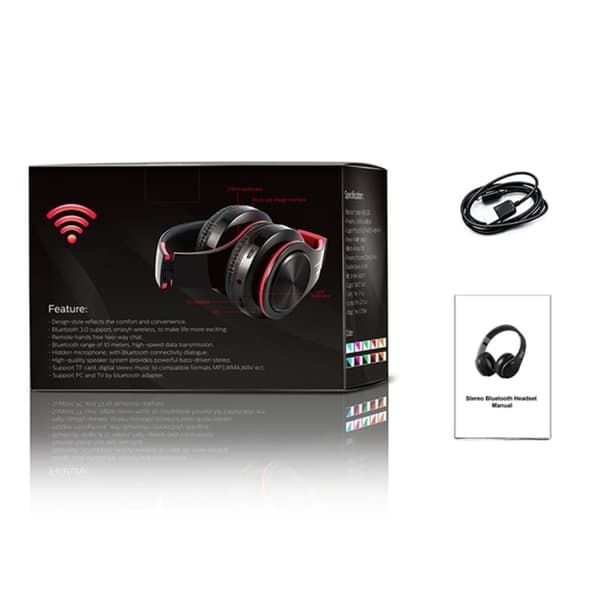 LPT660 Bluetooth Hodetelefoner - Mikrofon & TF-kort - Svart/Blå