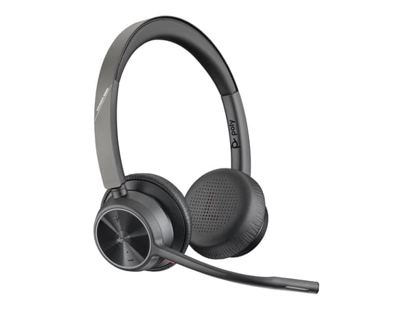 Poly Voyager 4320-M - Voyager 4300 UC series - headset - på örat - Bluetooth - trådlös, kabelansluten - USB-C - svart - Certifierad för Microsoft-tea