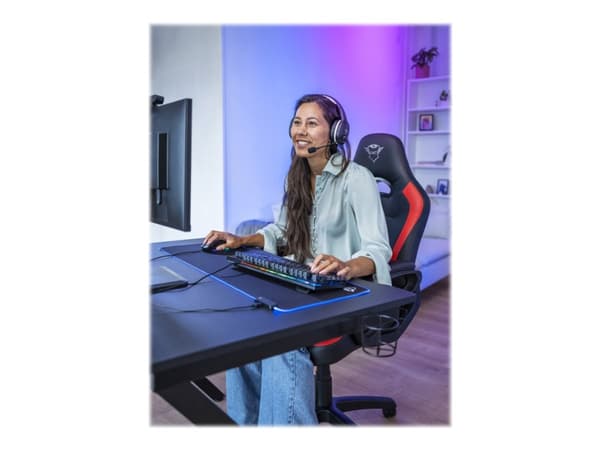 Trust GXT 391 Thian - Headset - fullstorlek - 5,8 GHz - trådlös, kabelansluten - 3,5 mm kontakt, USB-A - svart