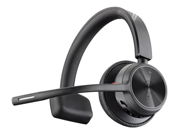 Poly Voyager 4310 - Voyager 4300 UC series - hodesett - on-ear - Bluetooth - trådløs, kablet - USB-C - svart - Certified for Microsoft Teams, Zoom Ce